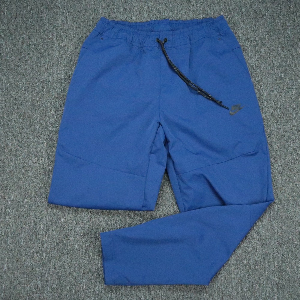 Nike Pants Mens Large Blue Tech Woven Tapered Athletic Sportswear Zip Pocket